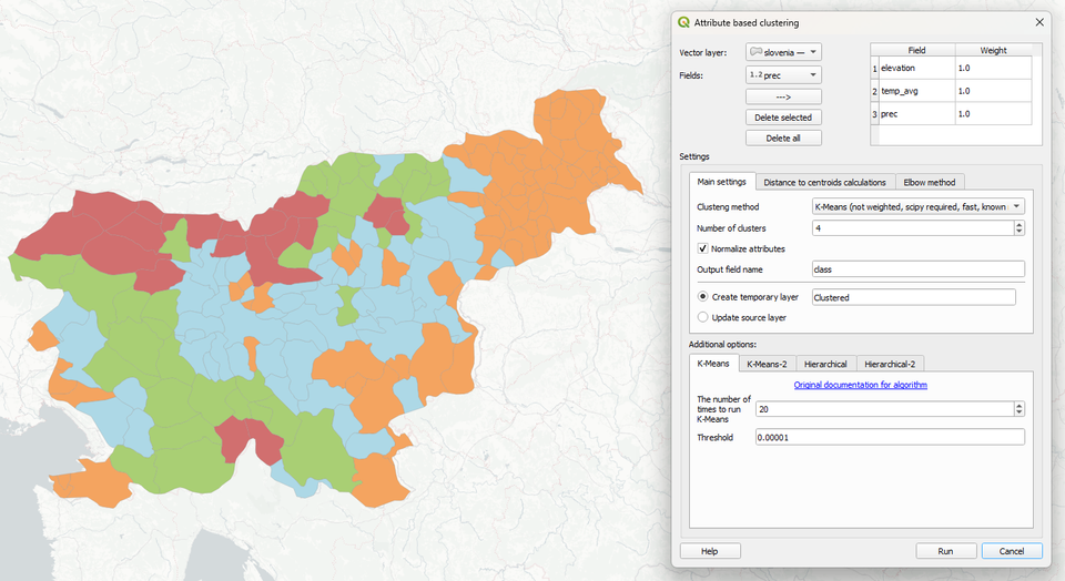 Attribute based clustering (QGIS Plugin)